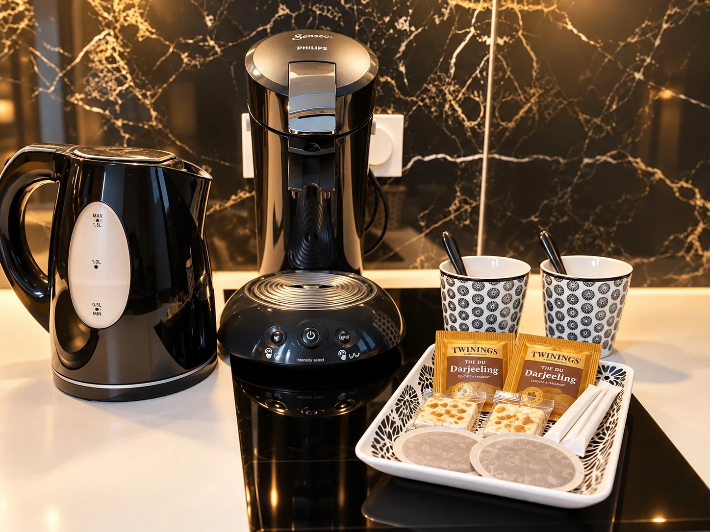 Café, thé et douceurs à l’arrivée